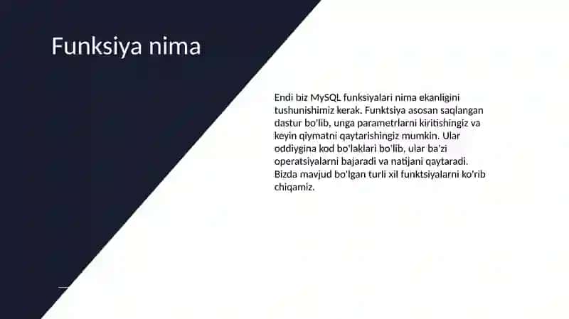 Malumotlar bazasi | MYSQLDA FUNKSIYA VA TRIGGERLAR YARATISH 3