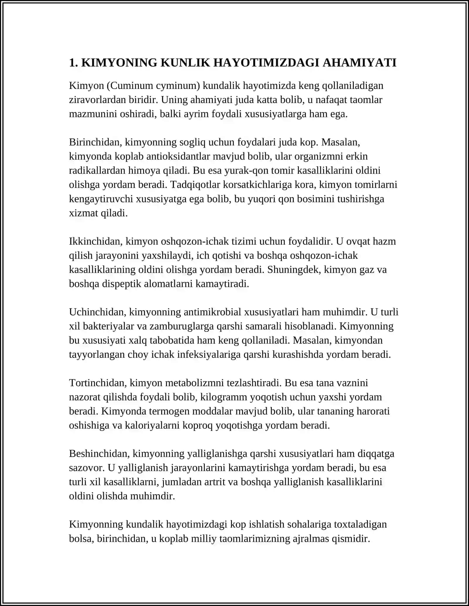 KIMYO FANINING TURMUSH TARZIMIZDAGI OʻRNI 3
