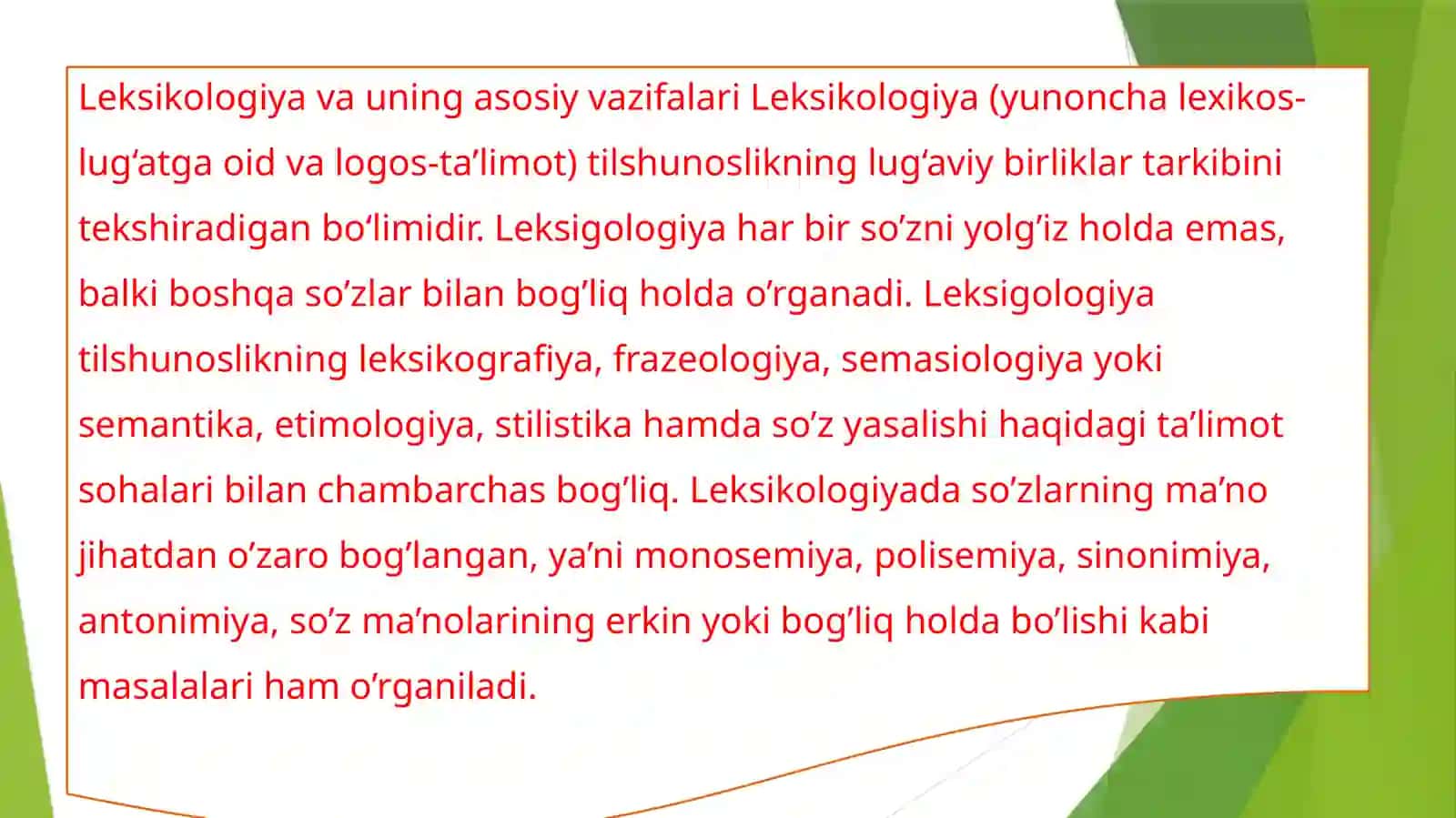 O`ZBEKTILI LEKSIKOLOGIYASI 3
