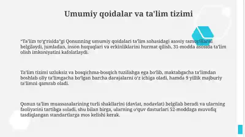 Ta'lim to'g'risida qonun 3