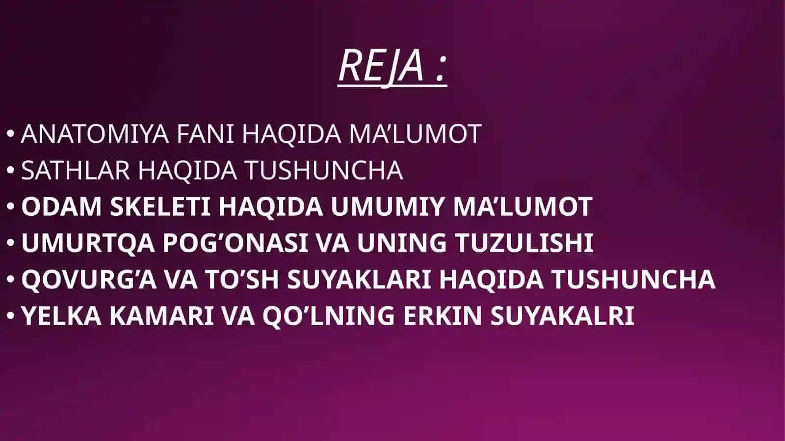 Anatomiya moduliga kirish 3
