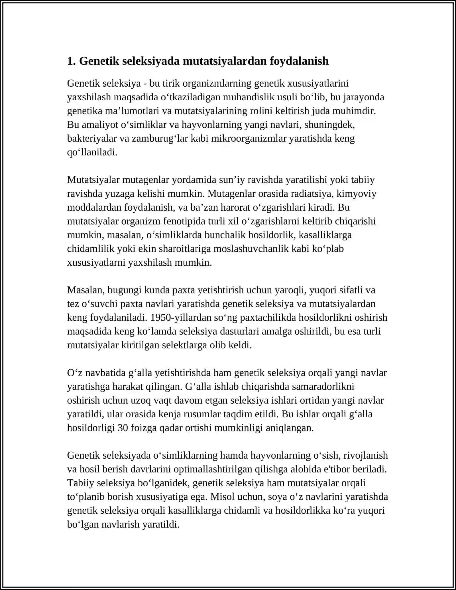 SELEKSIYADA MUTATION ÕZGARUVCHANLIKDAN FOYDALANISH 3