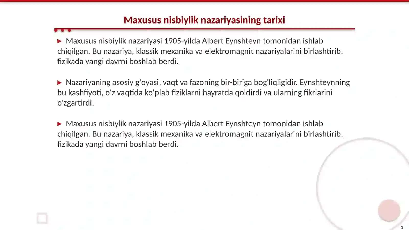 Maxusus nisbiylik nazariyasi 3