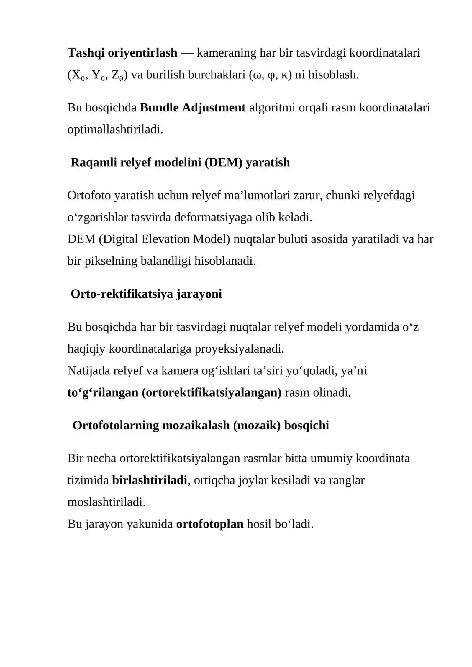 MOZAYKDA ORTOFOTOPLANLARNI YARATISH USULLARI 3