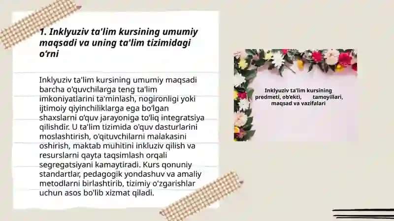 Inklyuziv Ta'lim Kursi 3