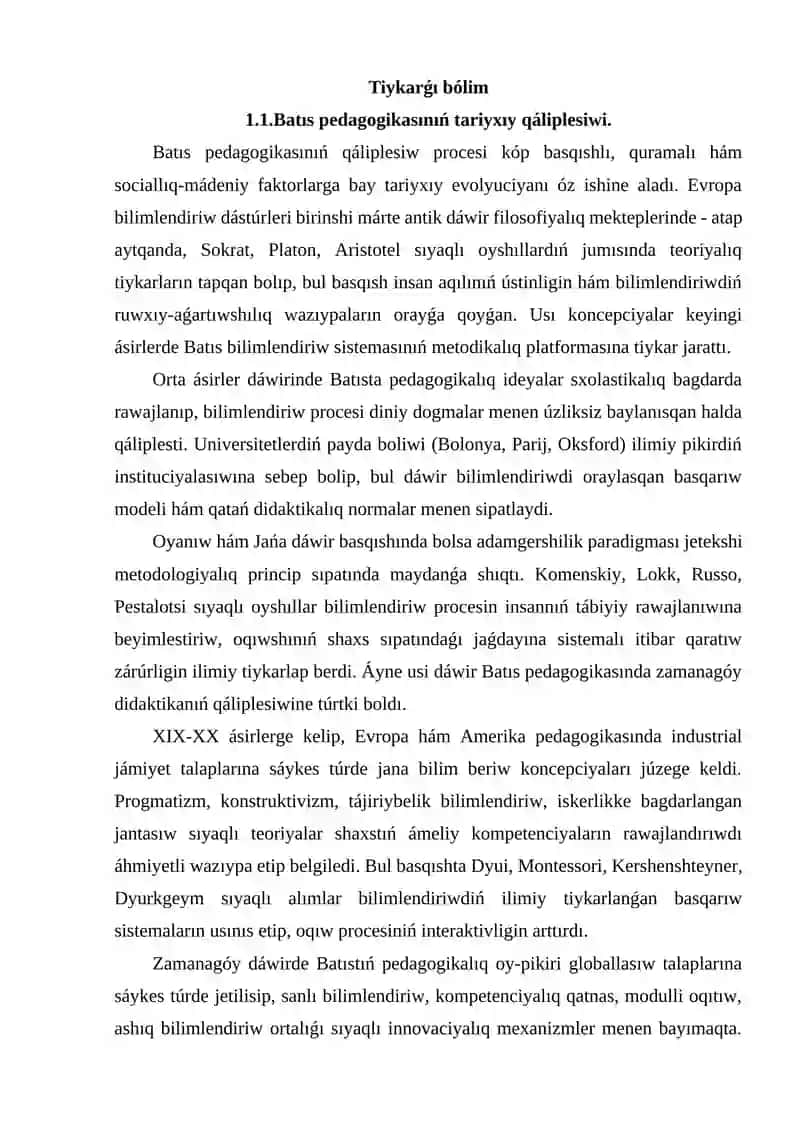 BATÍS OYShÍLLARÍNÍŃ PEDAGOGIKALÍQ QARAWLARÍ 3