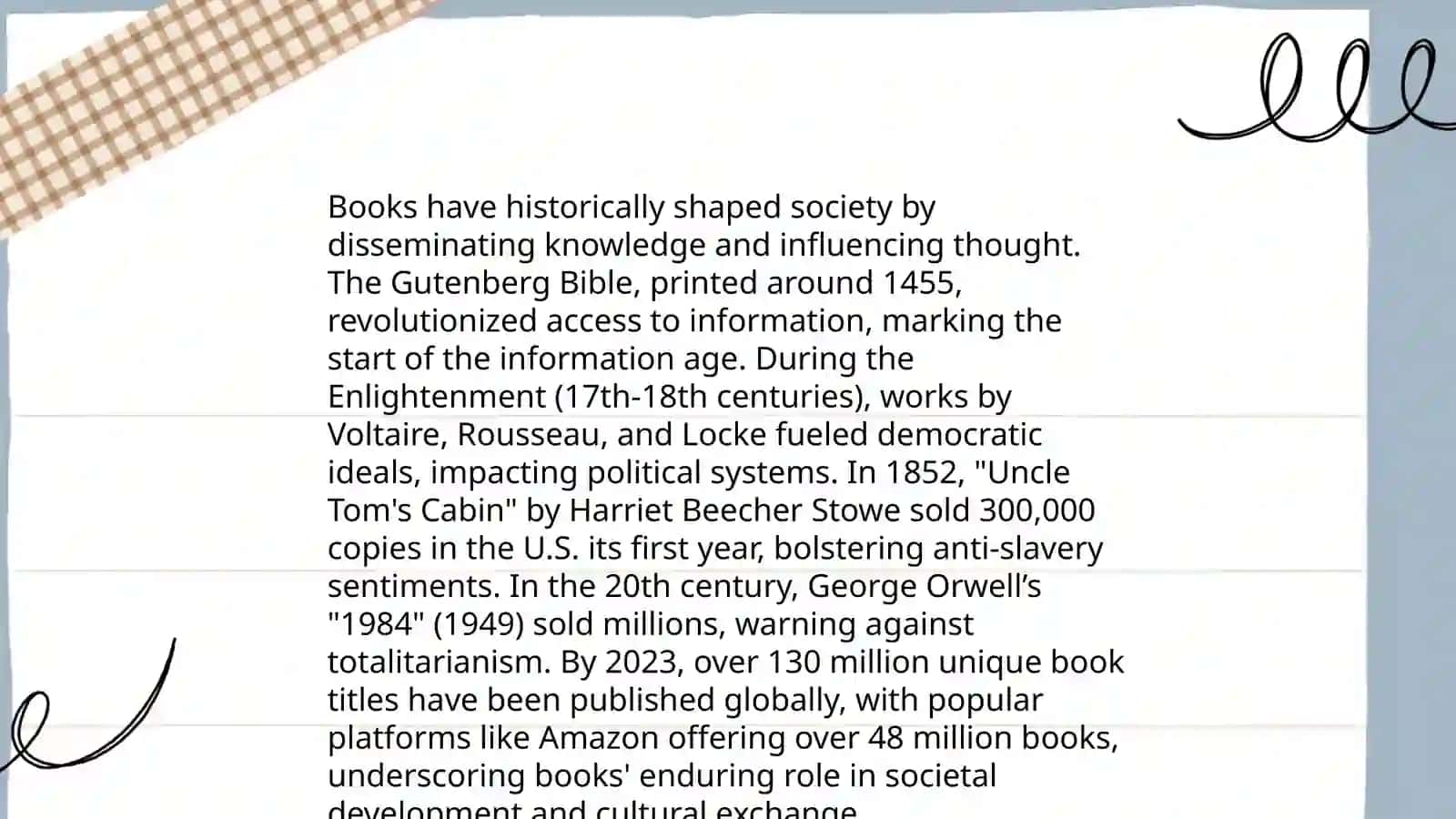 The role of books 3