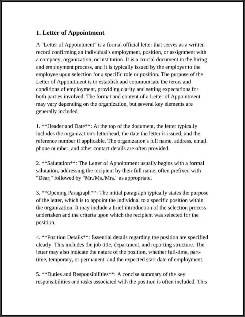 Letter of Appointment 3