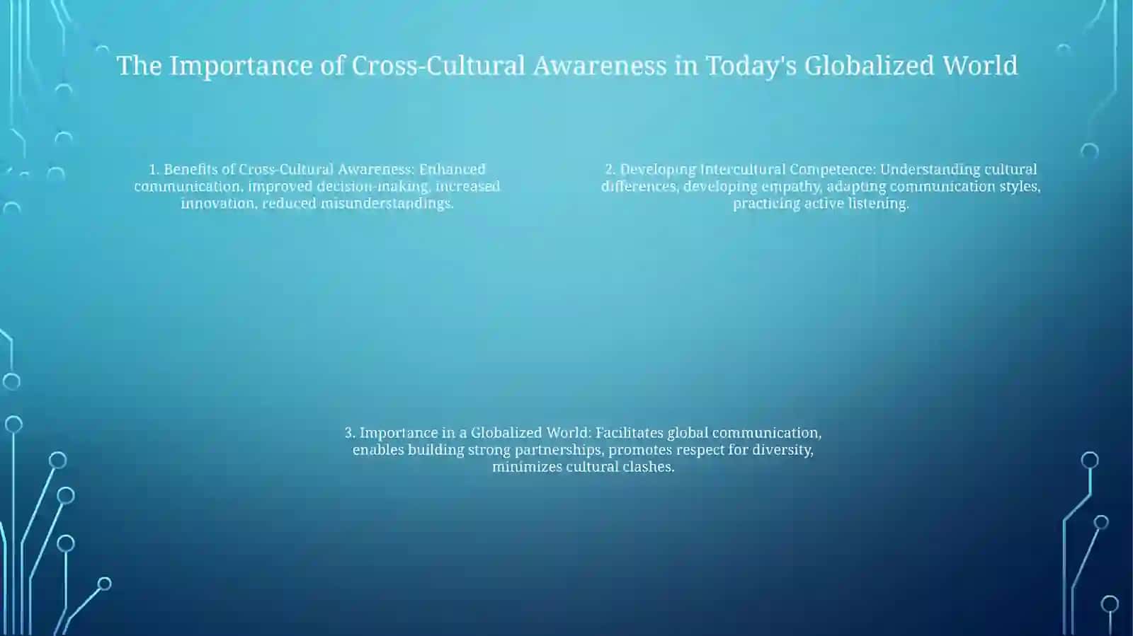 Cross-Cultural Awareness And Intercultural Competence 3