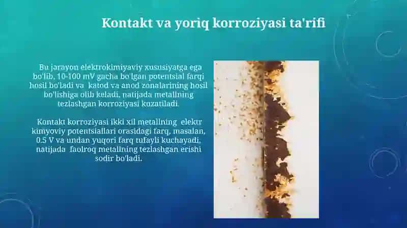 Kontakt va yoriq korroziyasi 3