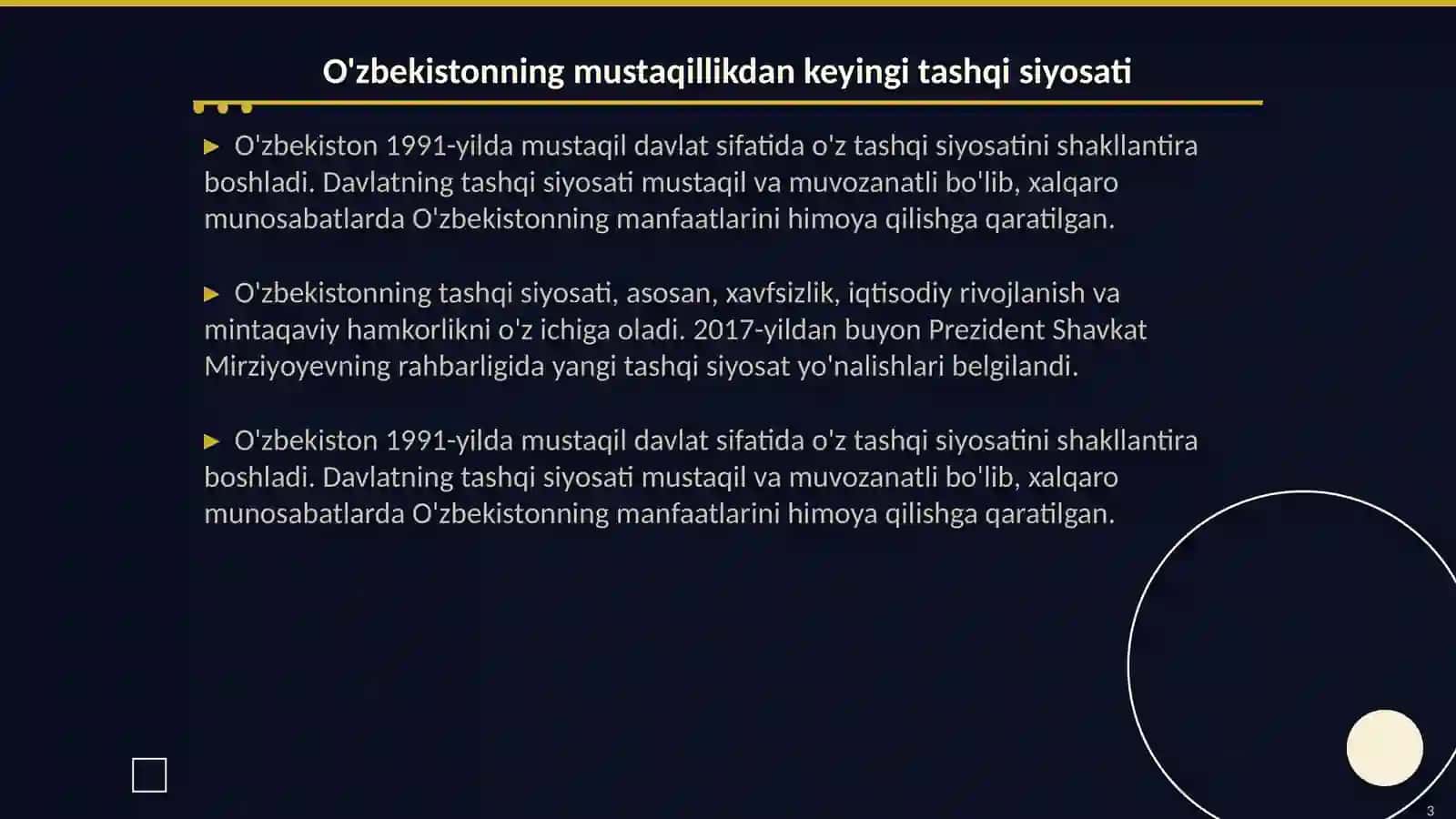 O'zbekistonning jahon hamjamiyatiga kirib borishi 3