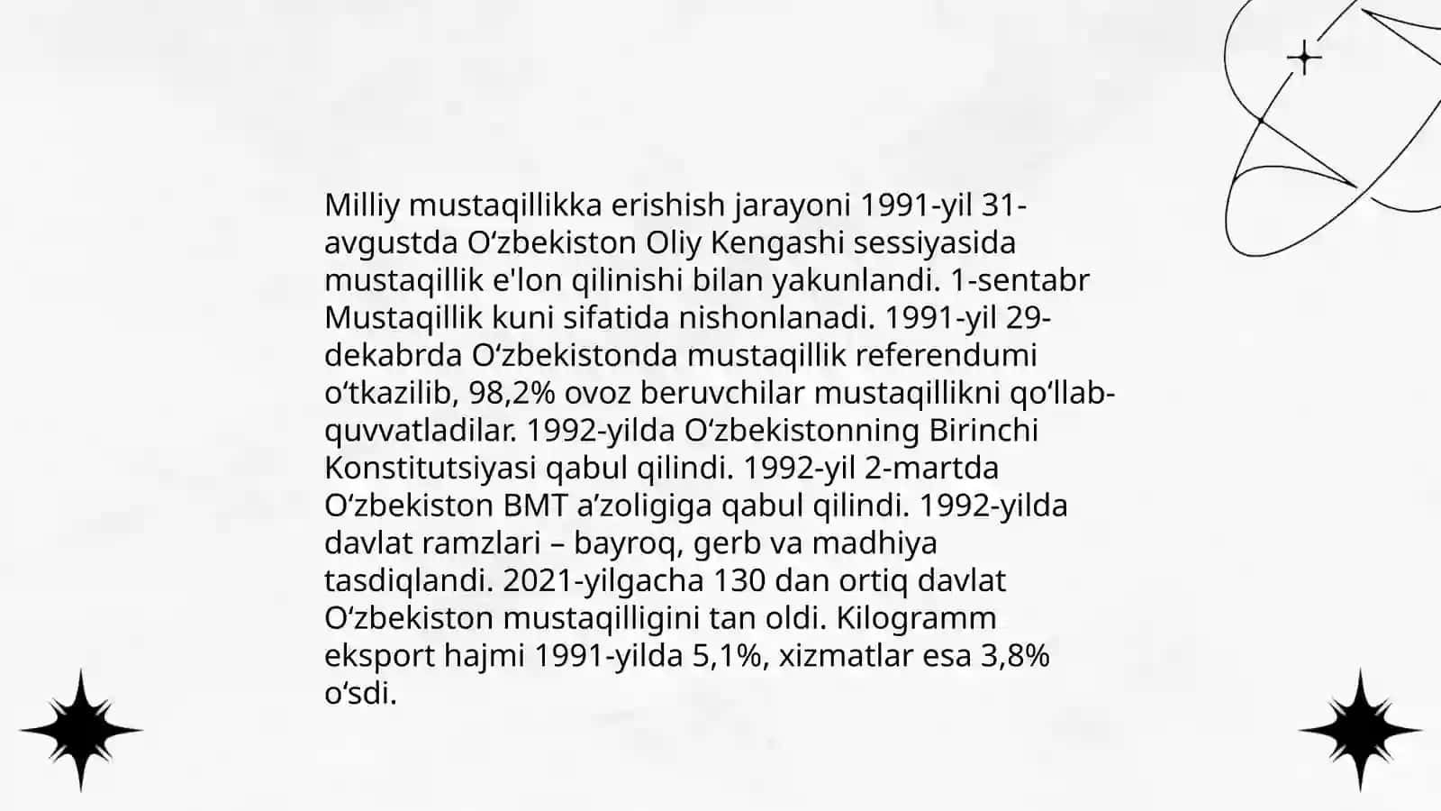 Mustaqil Oʻzbekiston Respublikasining tashkil topishi va uning tarixiy ahamiyati 3