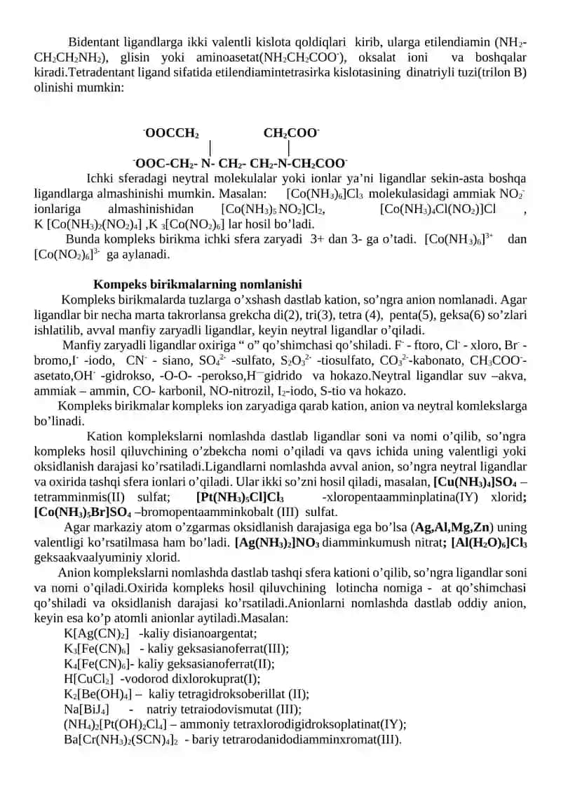 Kompleks birikmalar 3
