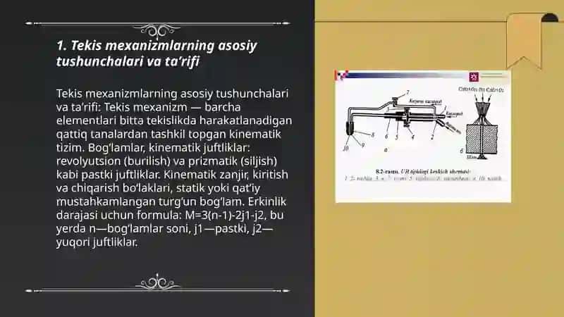 Tekis mexanizmlarni tuzilish asoslari 3