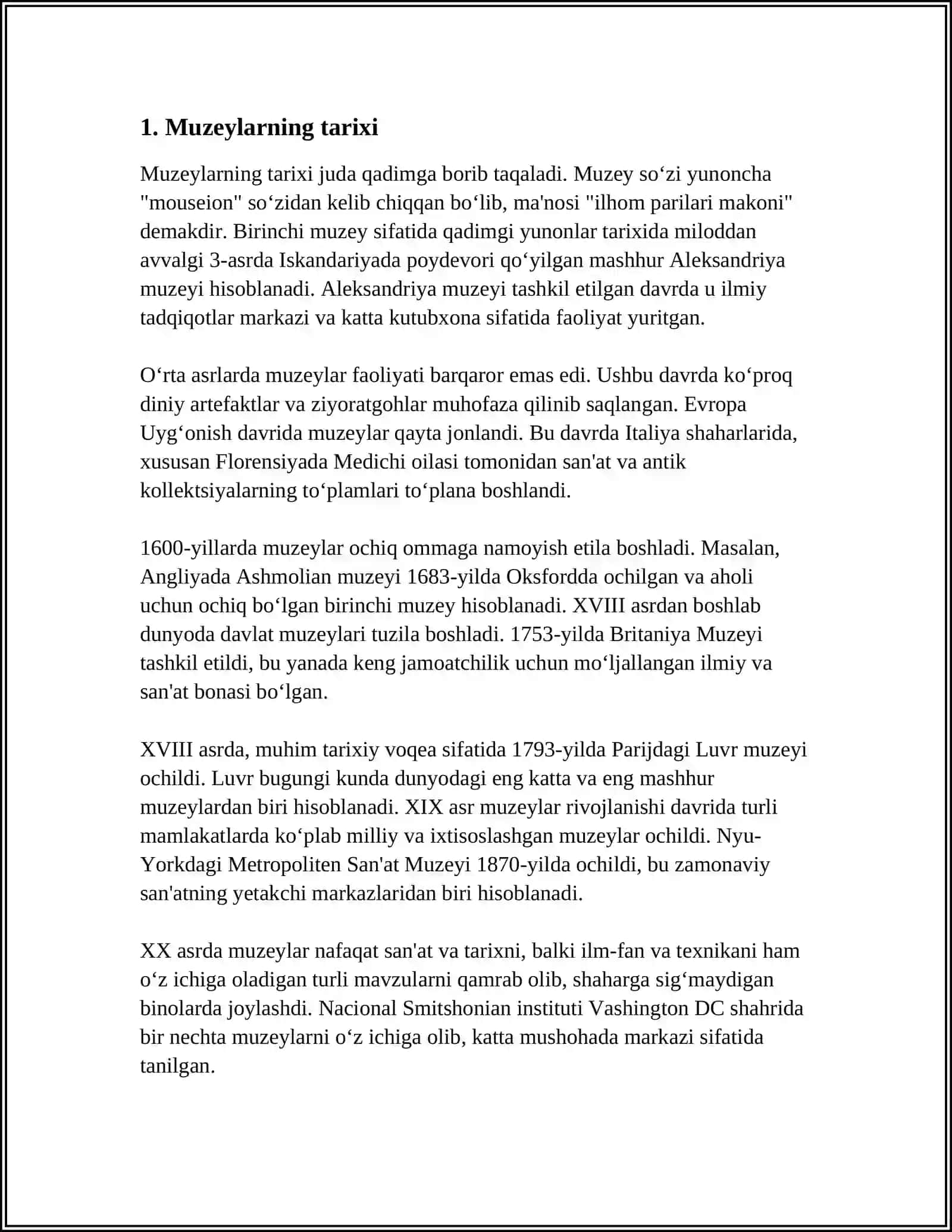 TURKISTONDA MUZEY ISHINI SHAKLLANISHI BOSQICHLARI 3