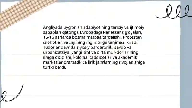 Angliyada uyg'onish adabiyoti 3