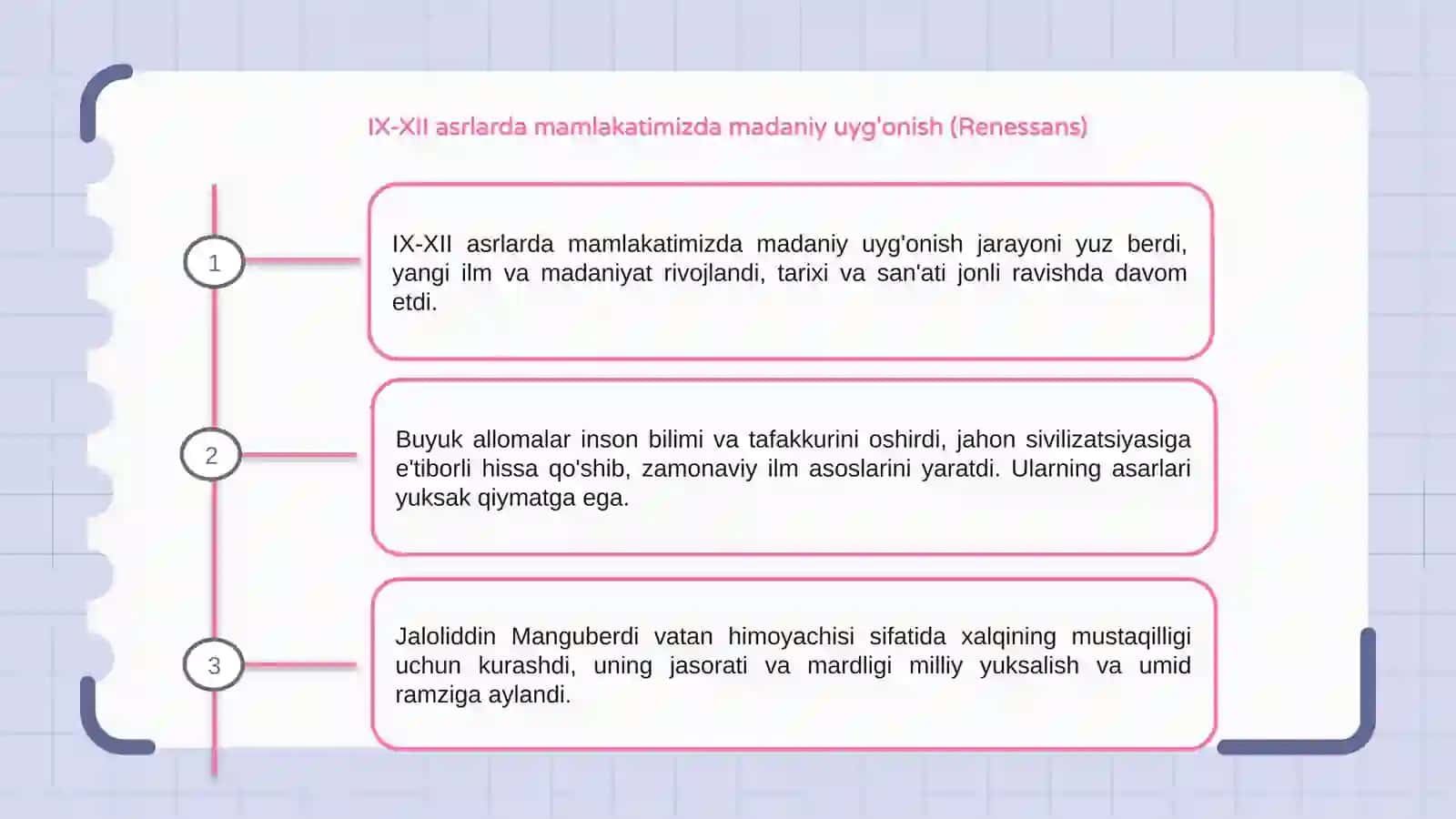 IX-XII asrlarda mamlakatimizda madaniy uyg'onish (Renessans) 3
