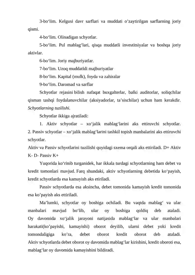 Schyotlar tizimi va balans o'rtasidagi o'zaro bog'liqlik 3