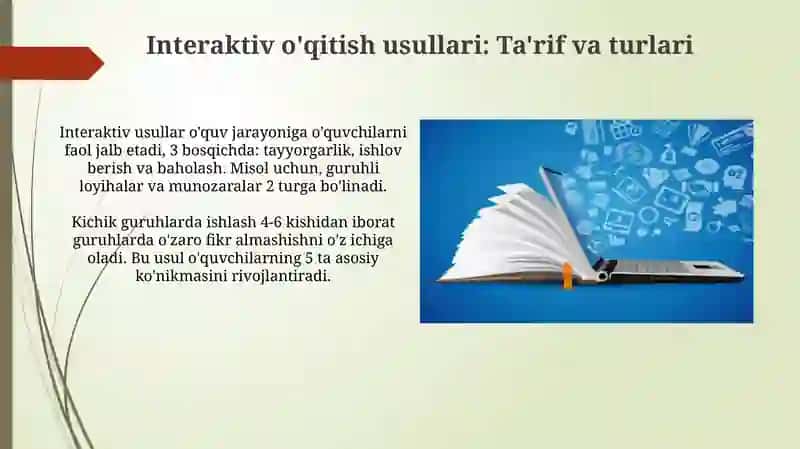 Ta'limninginterfaolusullari.Darsòtishtexnologiyalari 3