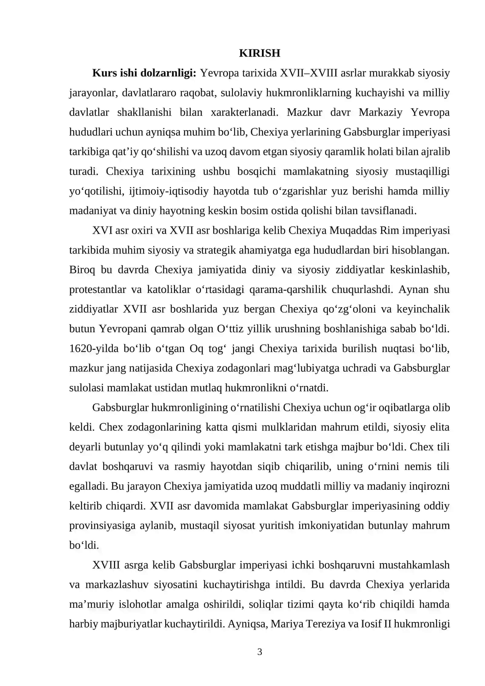 XVII–XVIII asrlarda Chexiya va Gabsburlar hukmronligi 3