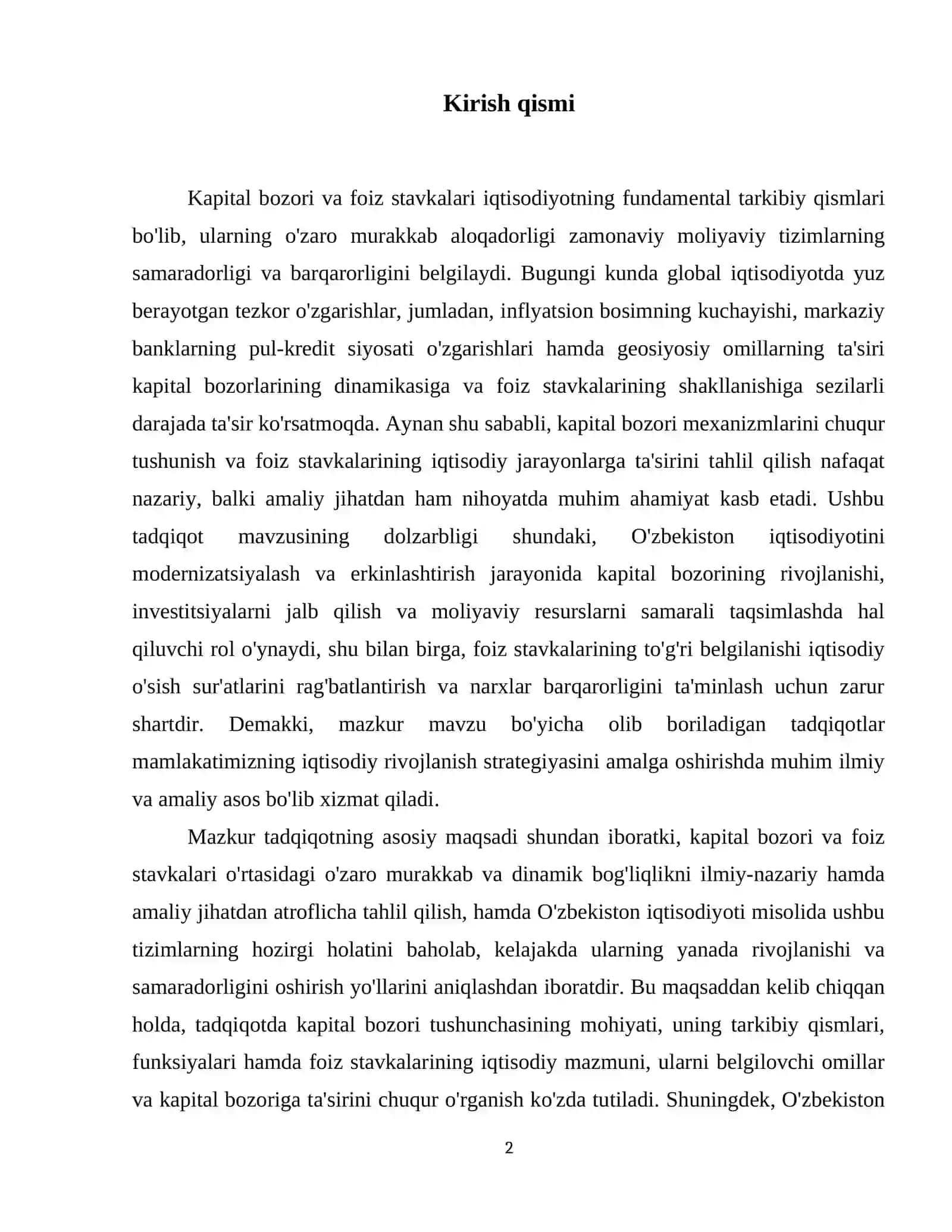 Kapital bozori va foiz stavkalari 3