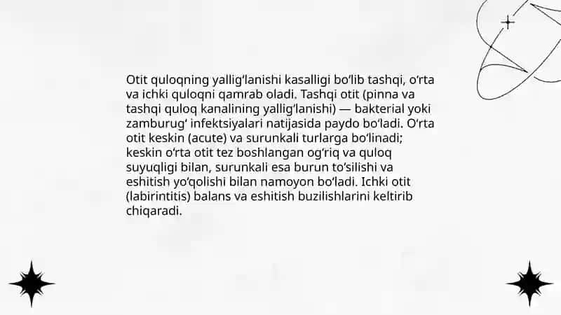 Otit quloqning yalligʻlanishi kasalligi 3
