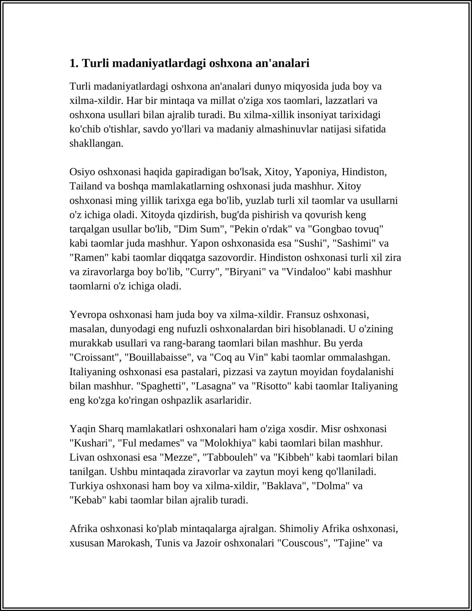 DUNYO XALQLARI MADANIYATIDAGI UMUMIYLIK VA FARQLAR 3
