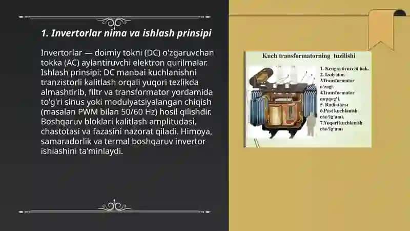 Invertorlar va ularning ishlatilishi 3