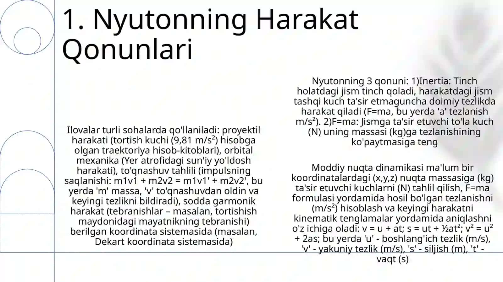 Moddiy nuqtaning dinamikasi 3