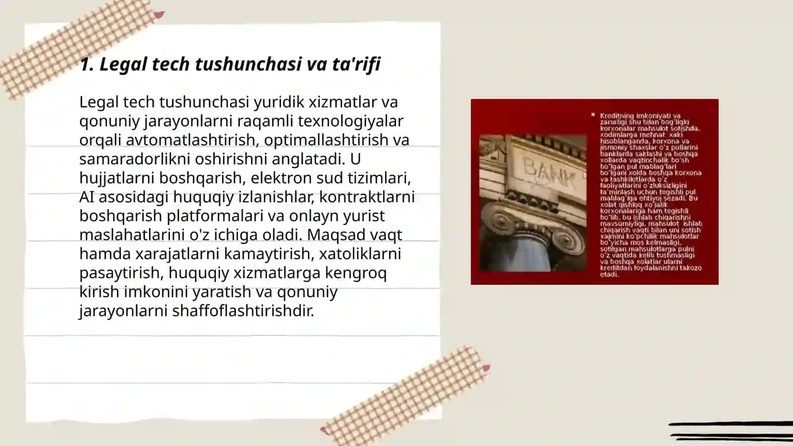 Legal techning tarifi mohiyati legal tech rivojlanish tarixi Dusaliyeva Feruzabonu 3