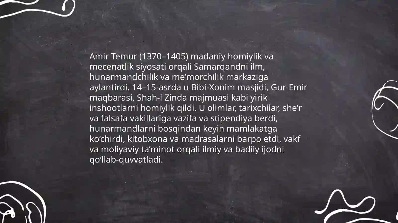 Amir Temur va temuriylar davri madaniyati 3