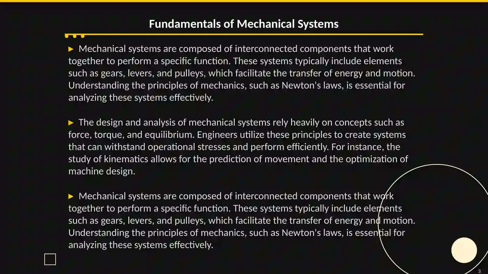 Fundamentals of Mechanical Systems 3