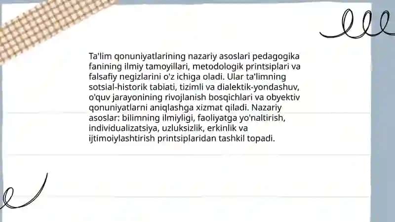 Ta'lim qonuniyatlarining nazariy asoslari 3
