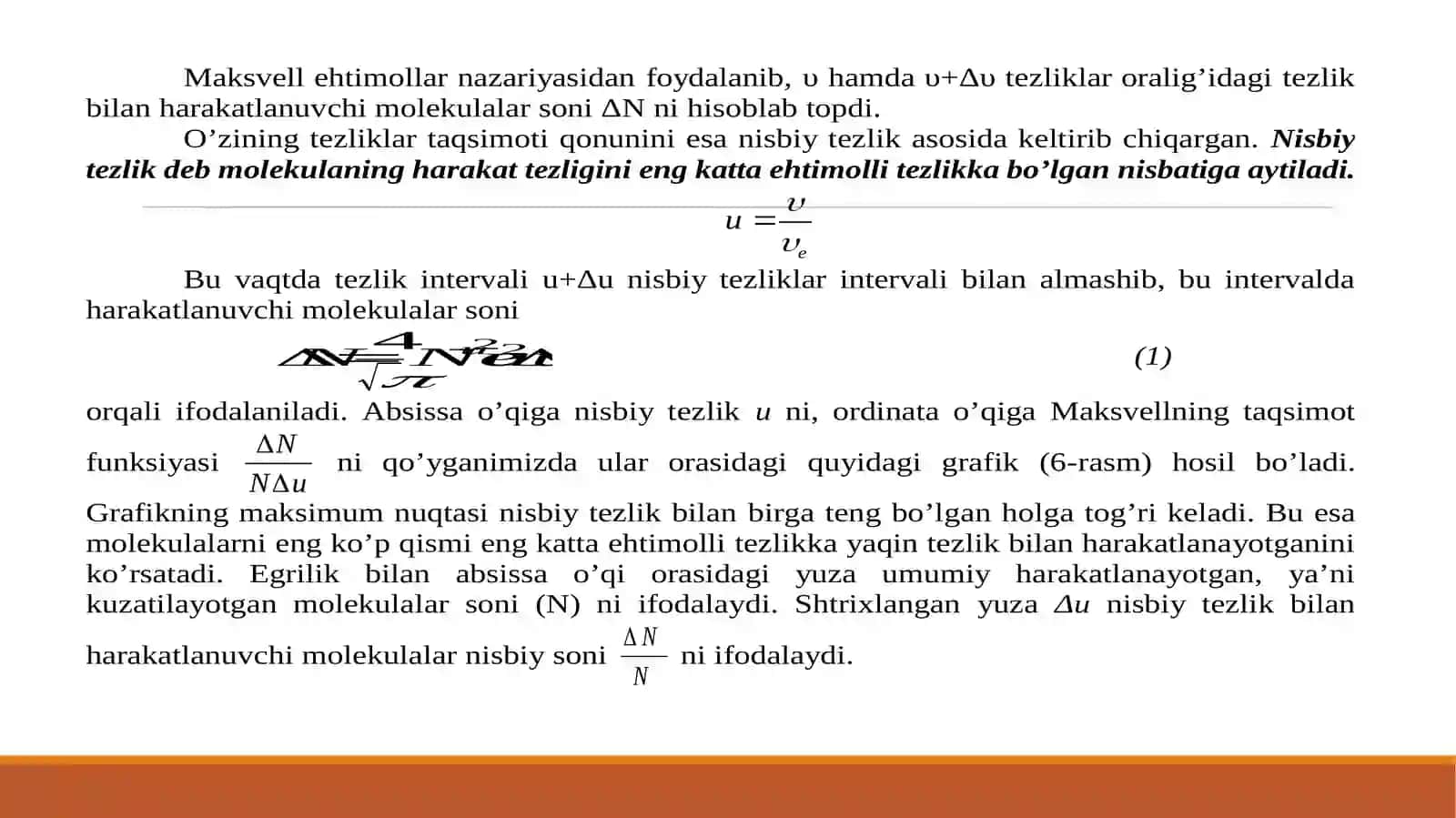Molekulalar tezliklari bo'yicha taqsimoti 3