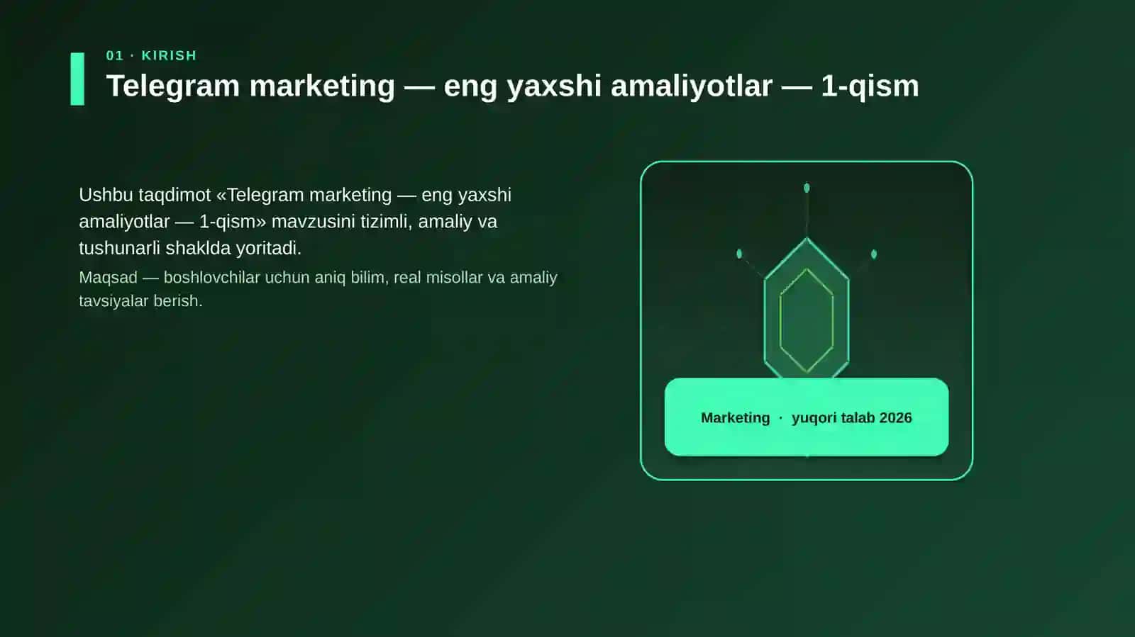 Telegram marketing — eng yaxshi amaliyotlar — 1-qism 3