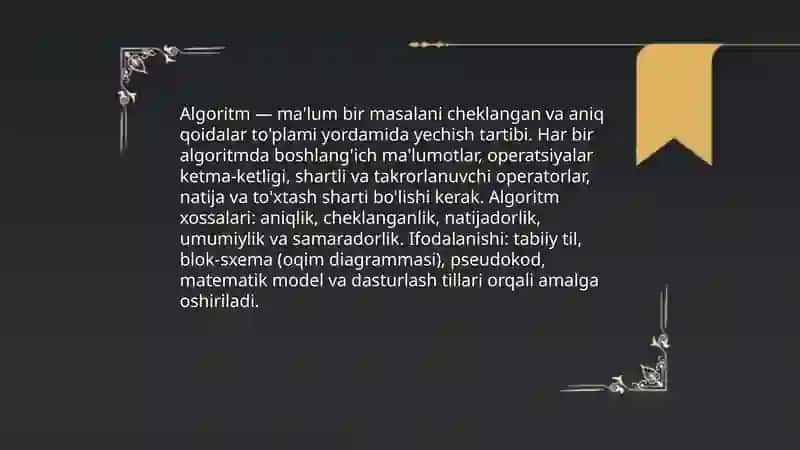 Dasturlash asoslari 3