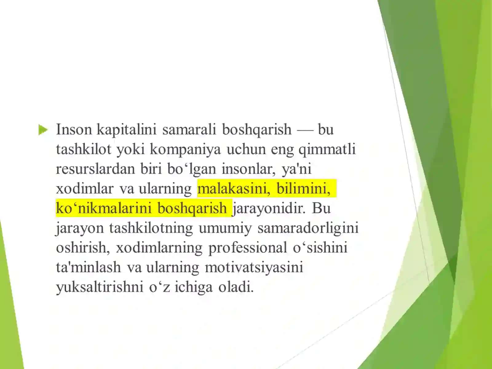 Inson kapitalini boshqarish kontseptsiyasi 3