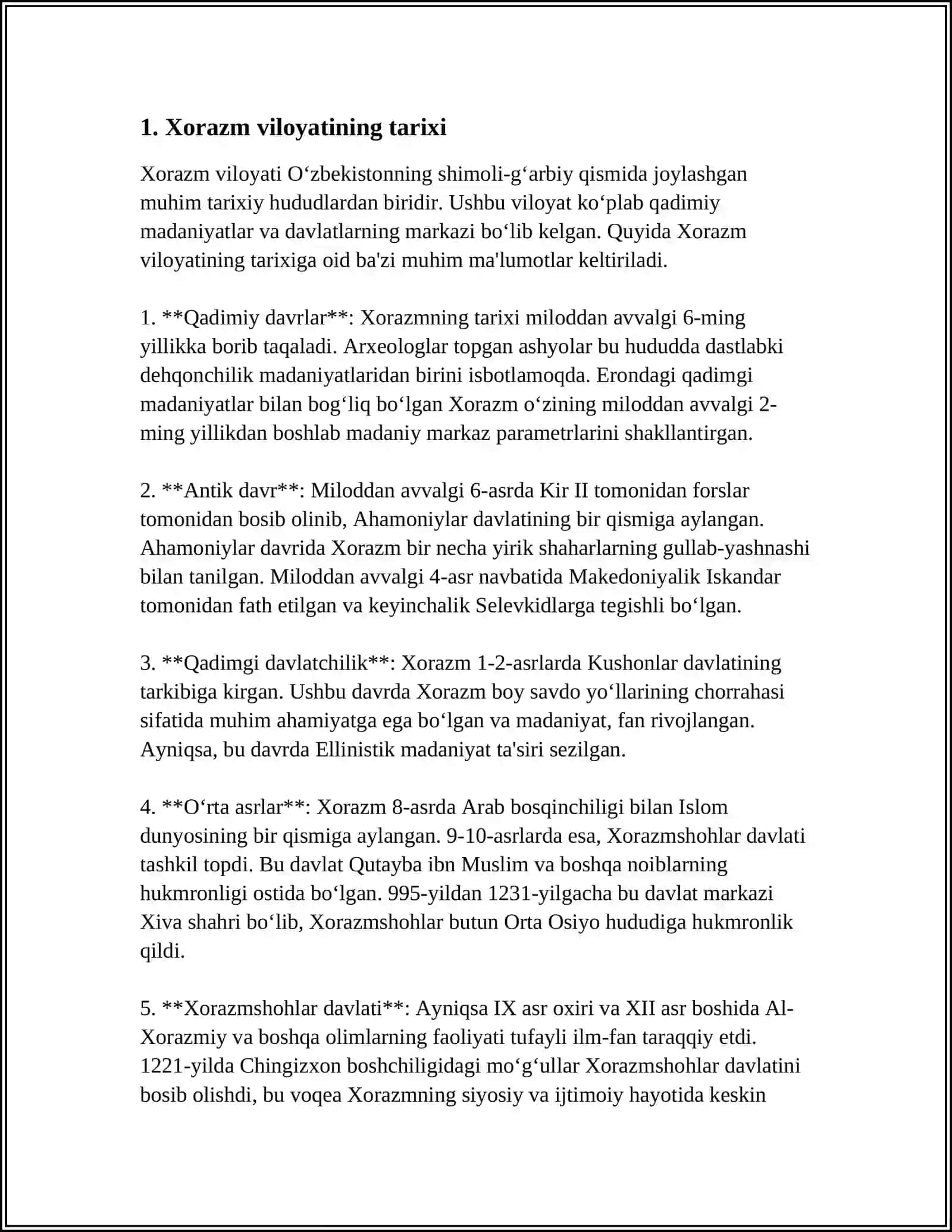 XORAZIM TARIXI AHOLISI VA MADANIYATI 3