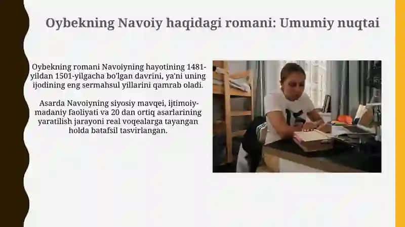 Oybekning Navoiy romani tahlili 3