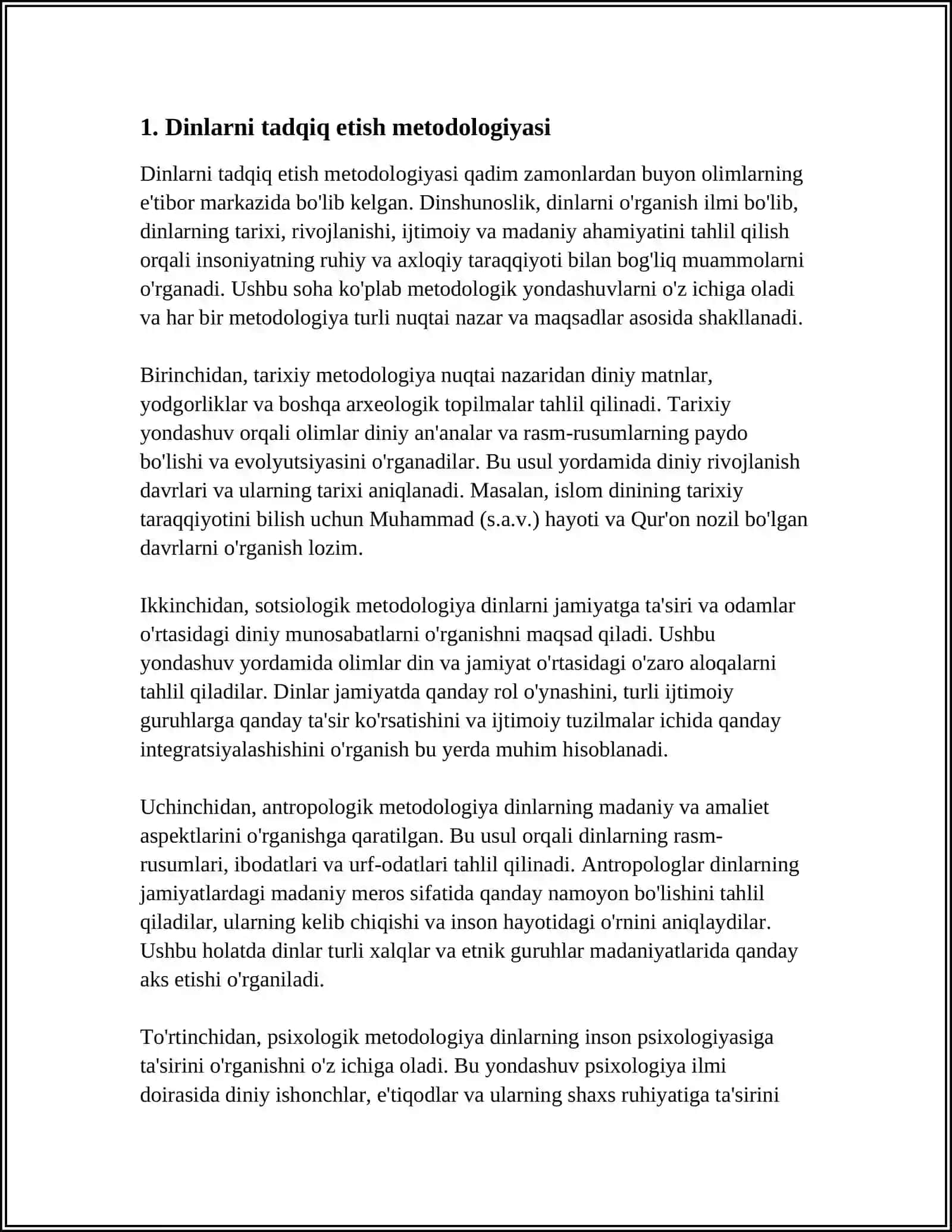 DINLARNI TADQIQ ETISH METODOLOGIYASI 3
