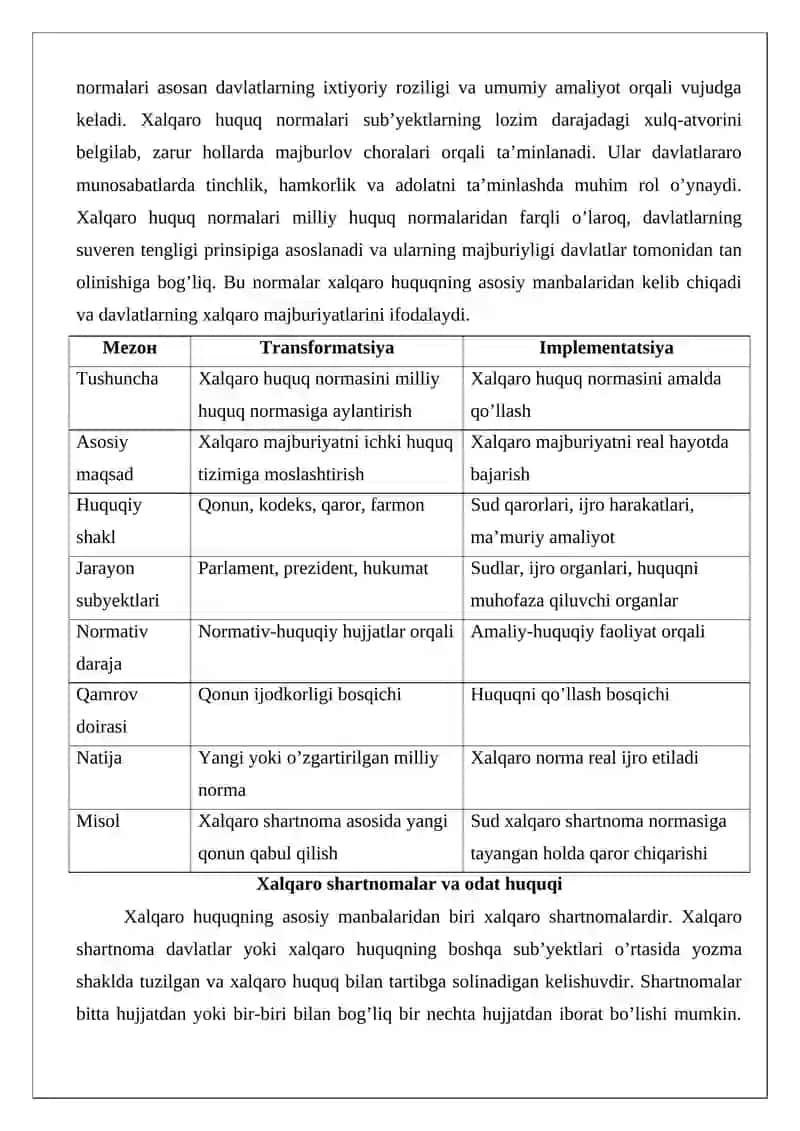 Xalqaro huquq normalarining milliy qonunchilikka transformatsiyasi va implementatsiyasi 3