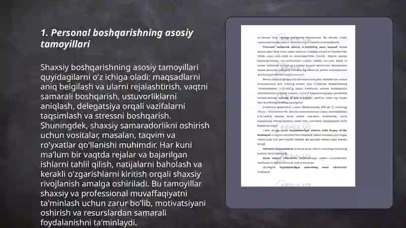 Personal boshqarishning asosiy tamoyillari 3