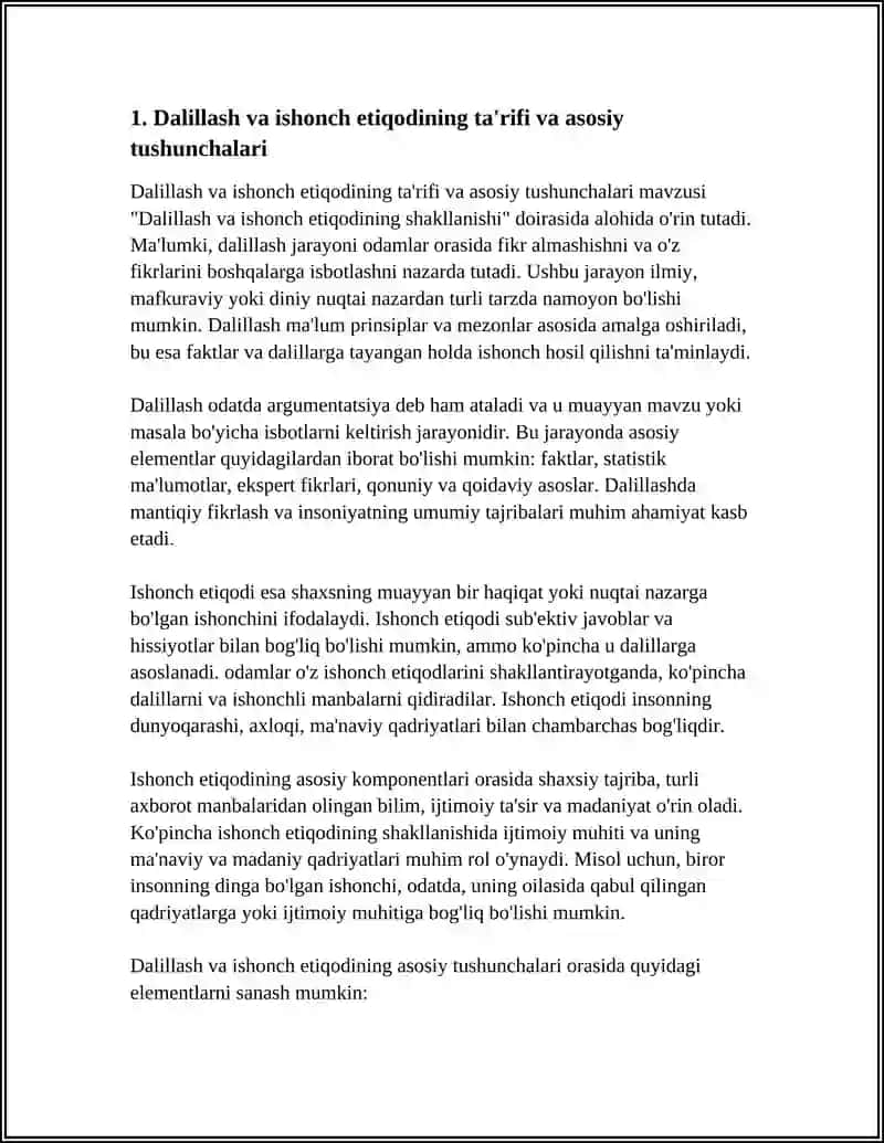 Dalilash va ishonch etiqodining shaklanishi 3