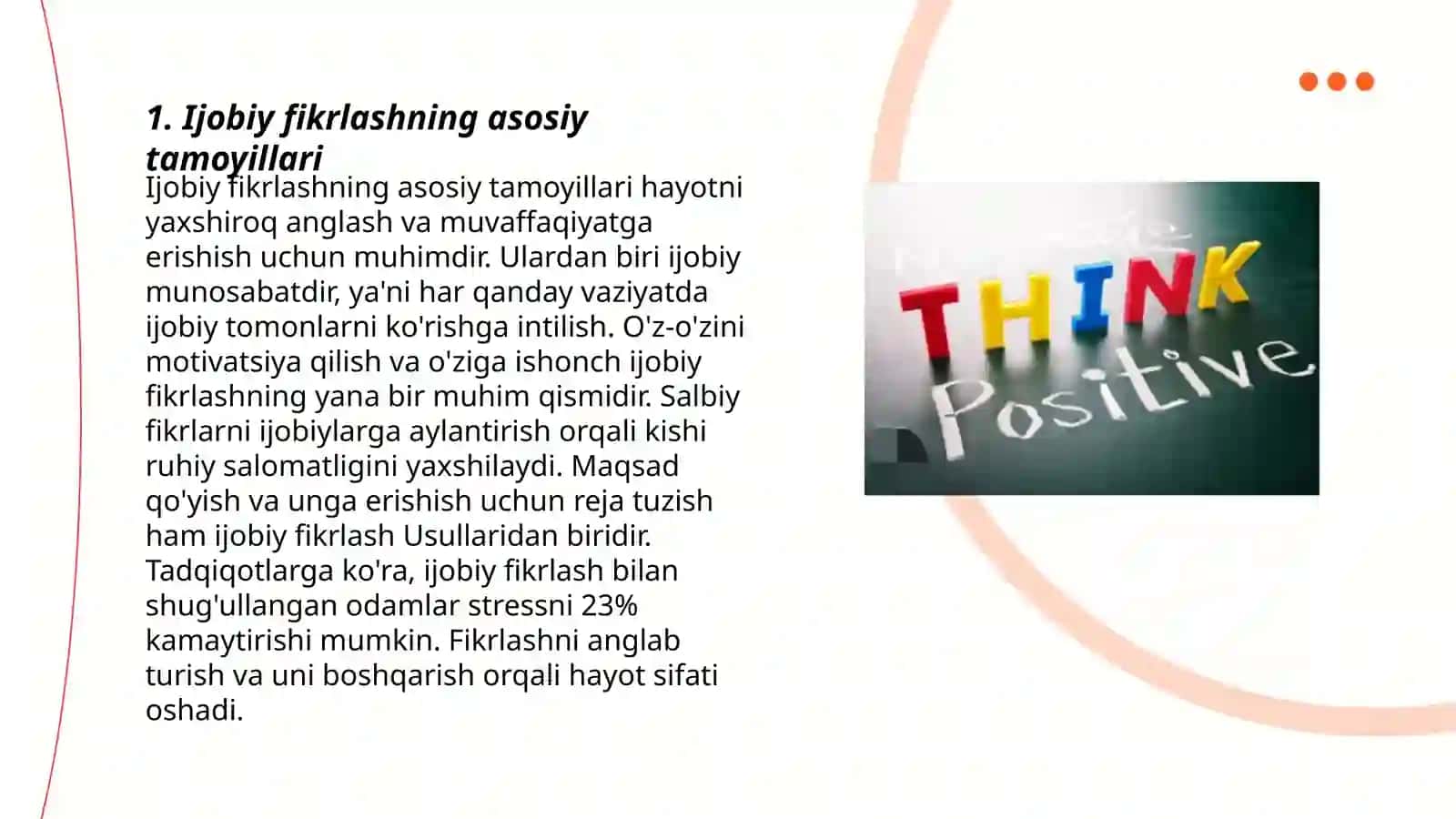 Ijobiy fikrlashning kuchi 3
