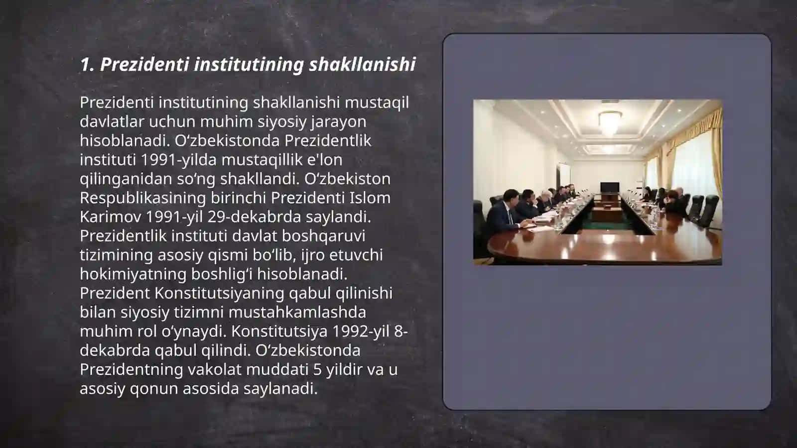 Prezidenti institutining shakllanishi 3