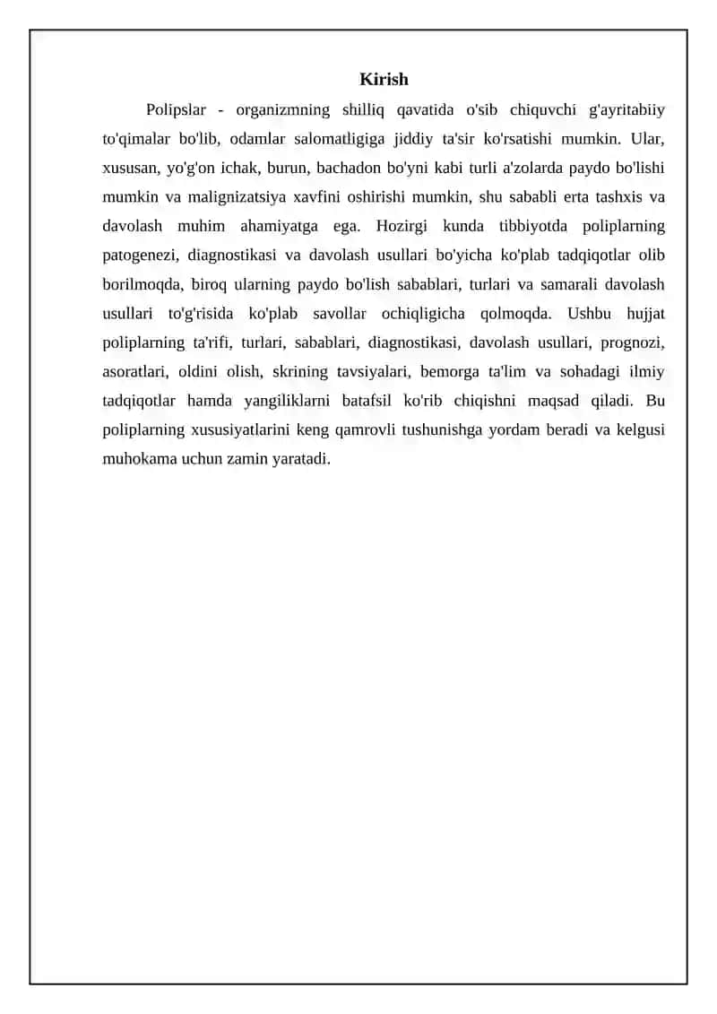 Polip: Ta'rif, Turlari va Sabablari 3