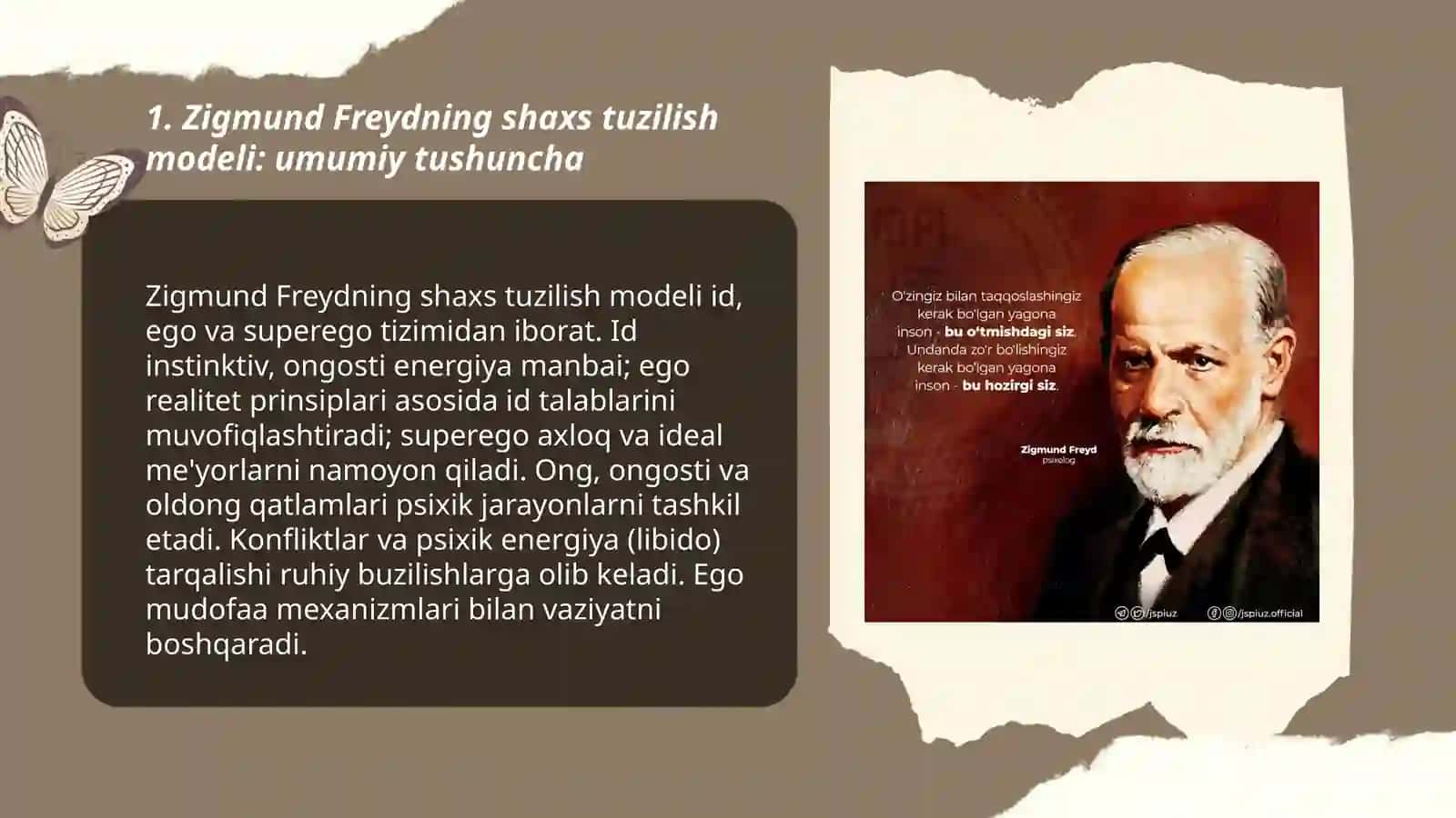 Zigmund Freydning shaxsning tuzilish modeli:shaxs darajalari 3