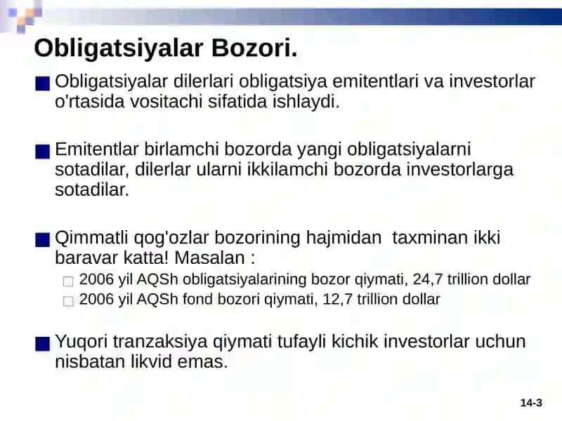Obligatsiyalar Bozori 3