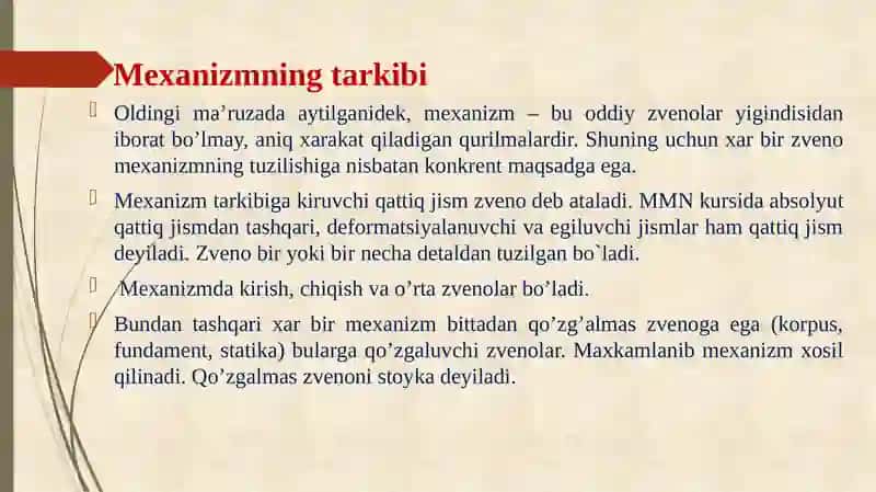Kinematik zanjirlar va ularning turlari 3