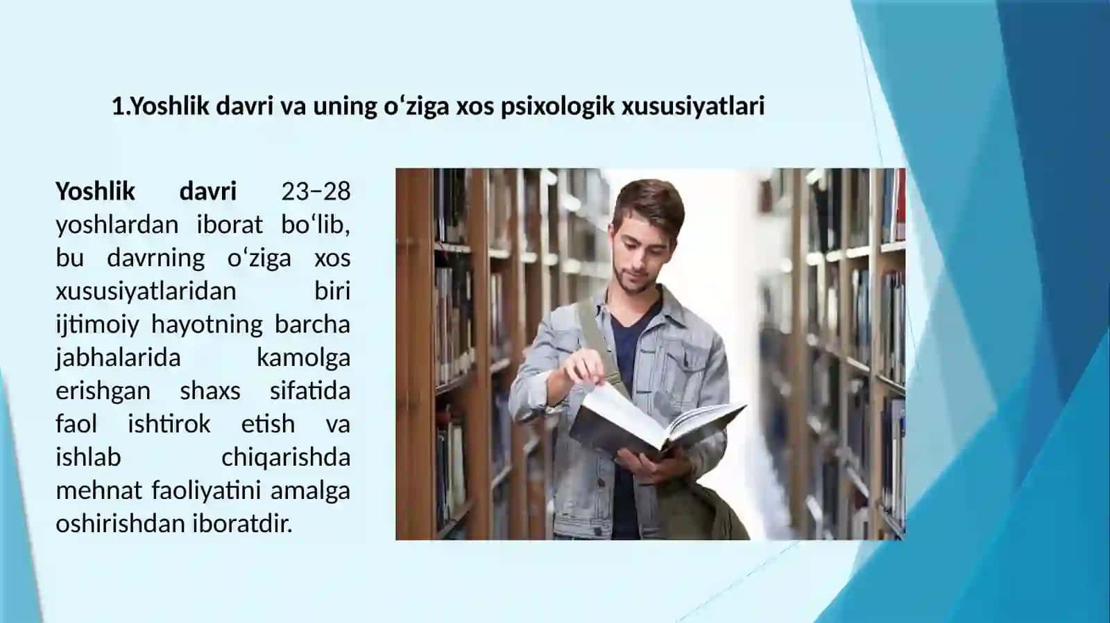Yoshlik va yetuklik davri tavsiyalari 3